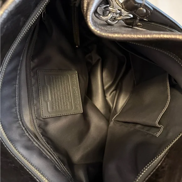 Coach Brooke Hobo Bag pewter-colored metallic leather shoulder bag - Picture 5 of 5